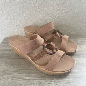 Skechers Beverlee Sail Away Lux Foam Comfort Wedge Brown Sandals NWOT Size 11